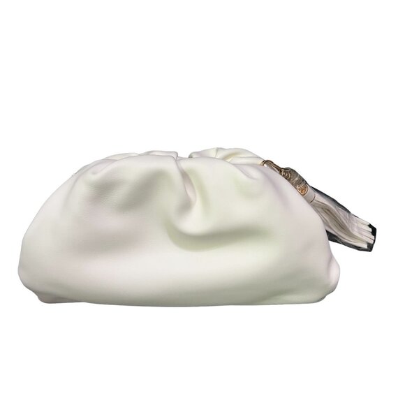 Understated Leather NWT Crescent Clutch Vegan Leather Ivory Detachable Crossbody - Picture 5 of 11